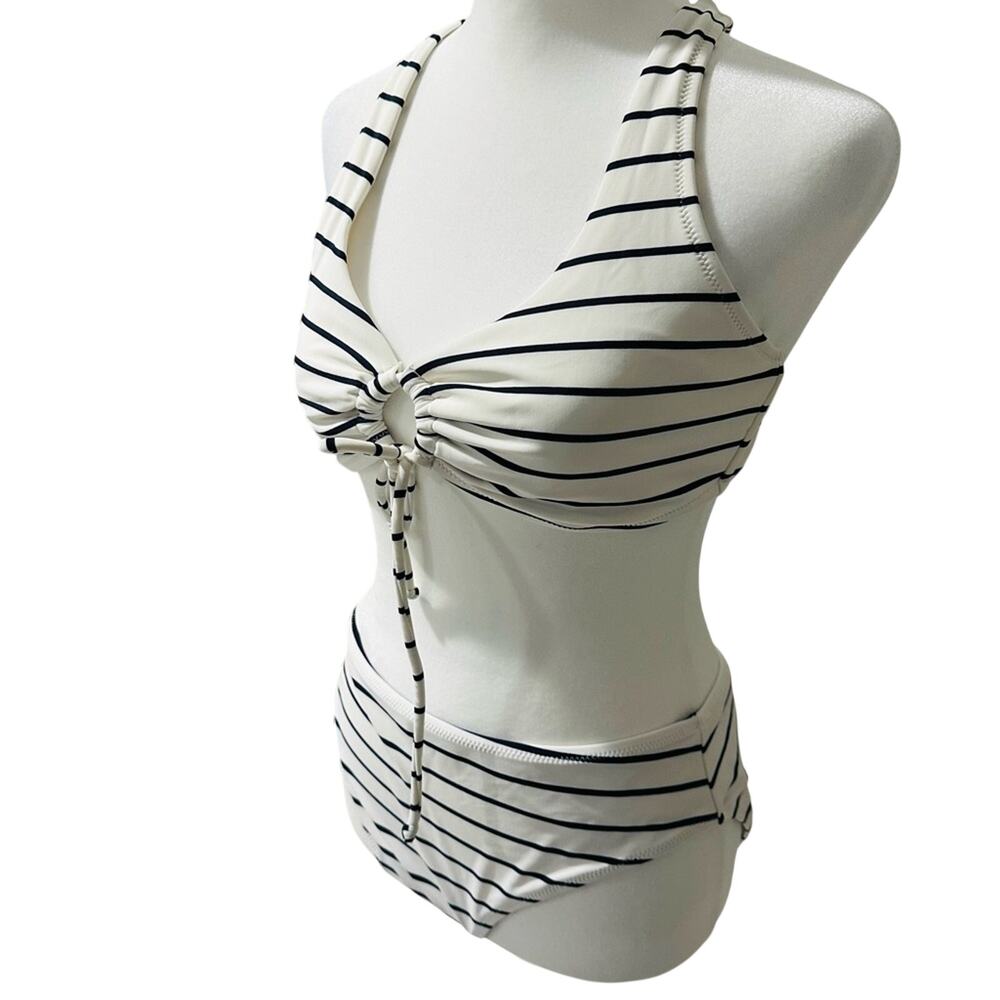 Venus Nautical Striped, Tie Front Top & Bottom Bikini, Navy Blue/White, …